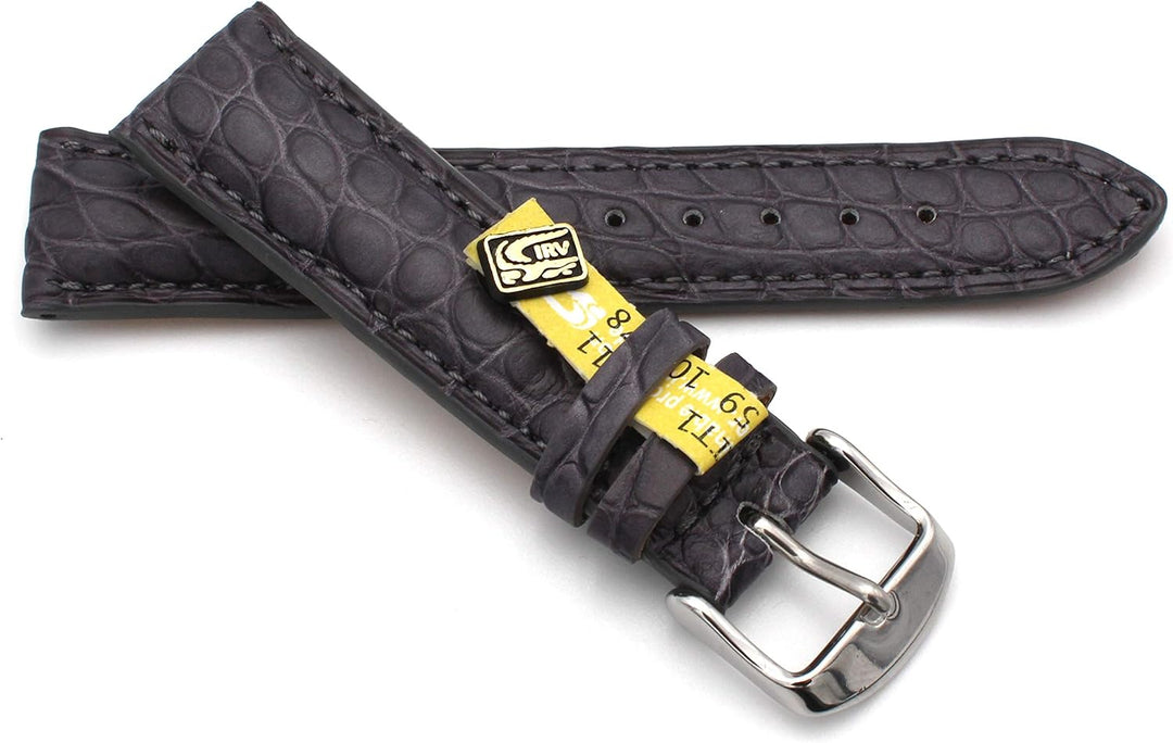 20mm XS Damenlänge Echt Alligator Vintage hangemacht in Deutschland Uhrenarmband Grau