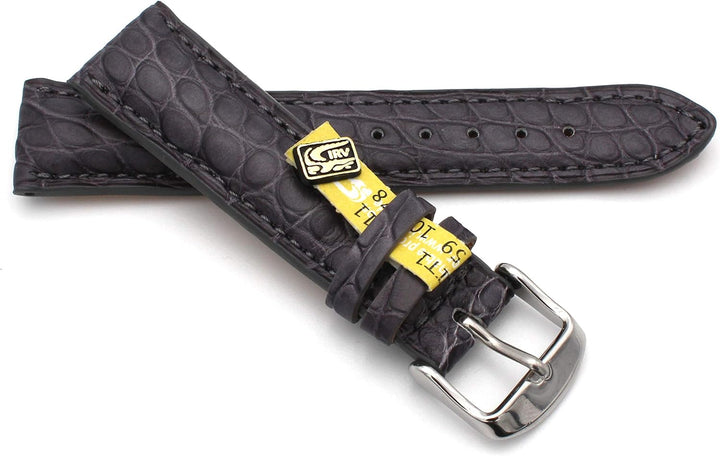 20mm XS Damenlänge Echt Alligator Vintage hangemacht in Deutschland Uhrenarmband Grau