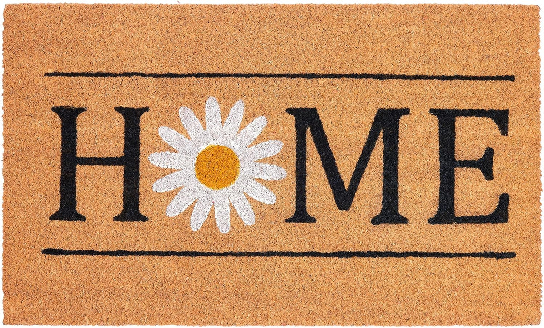 BRUBAKER Fussmatte für Aussen und Innen - Home mit Gänseblümchen - 45 x 75 cm Schmutzfangmatte aus K