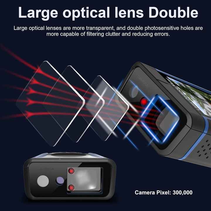 100m Laser Entfernungsmesser mit 6-Fach Kamera, ±2mm Genauigkeit, Elektronische Wasserwaage, Echtzei