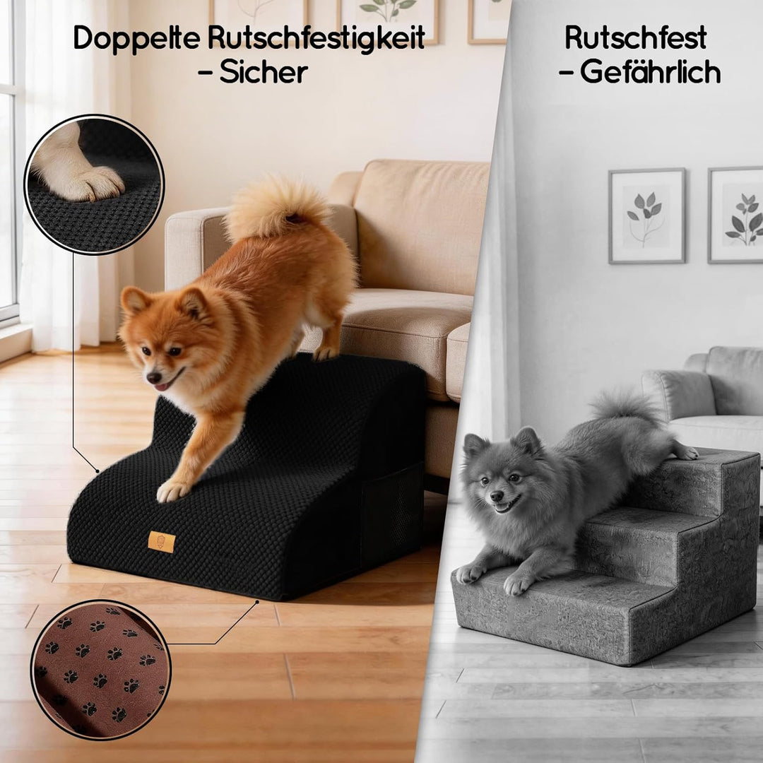 Hundetreppe für Kleine Hunde, Thihome Hundetreppe 2 Stufen, Rutschfestem Katzentreppe für Alte Katze