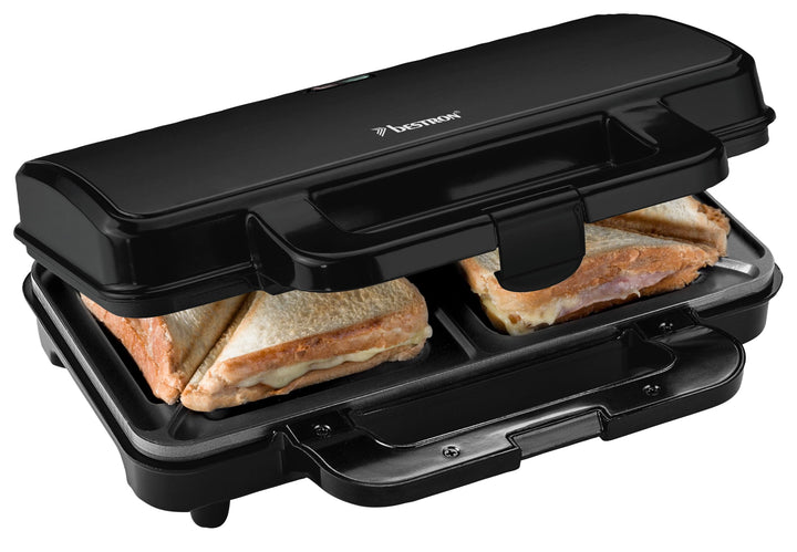 Bestron XL Sandwichmaker, Antihaftbeschichteter Sandwich-Toaster für 2 Sandwiches, inkl. automatisch