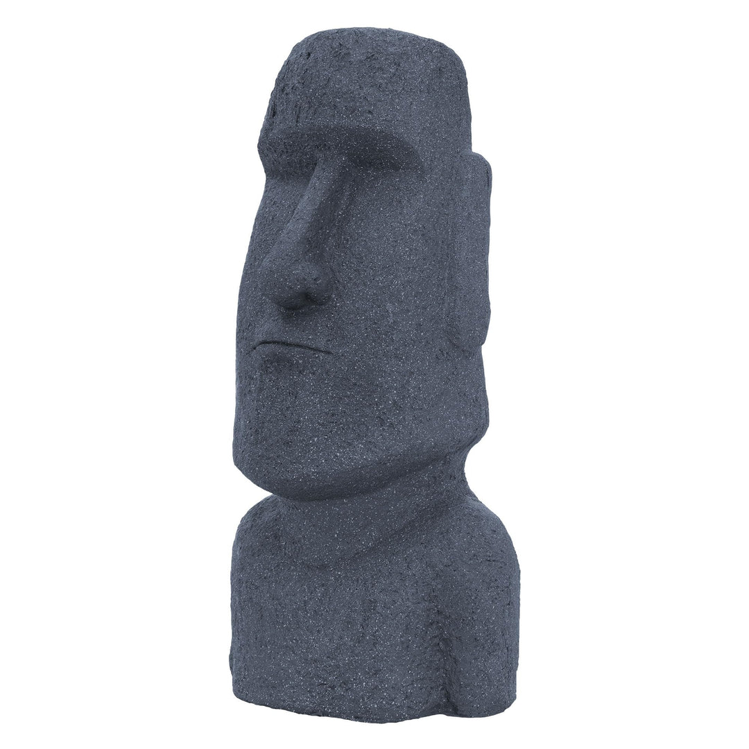 ECD Germany Moai Figur Rapa NUI Kopf 78cm hoch, Grau, aus wetterfestem Kunstharz Polyresin, Osterins