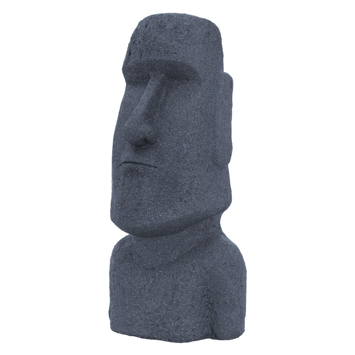 ECD Germany Moai Figur Rapa NUI Kopf 78cm hoch, Grau, aus wetterfestem Kunstharz Polyresin, Osterins