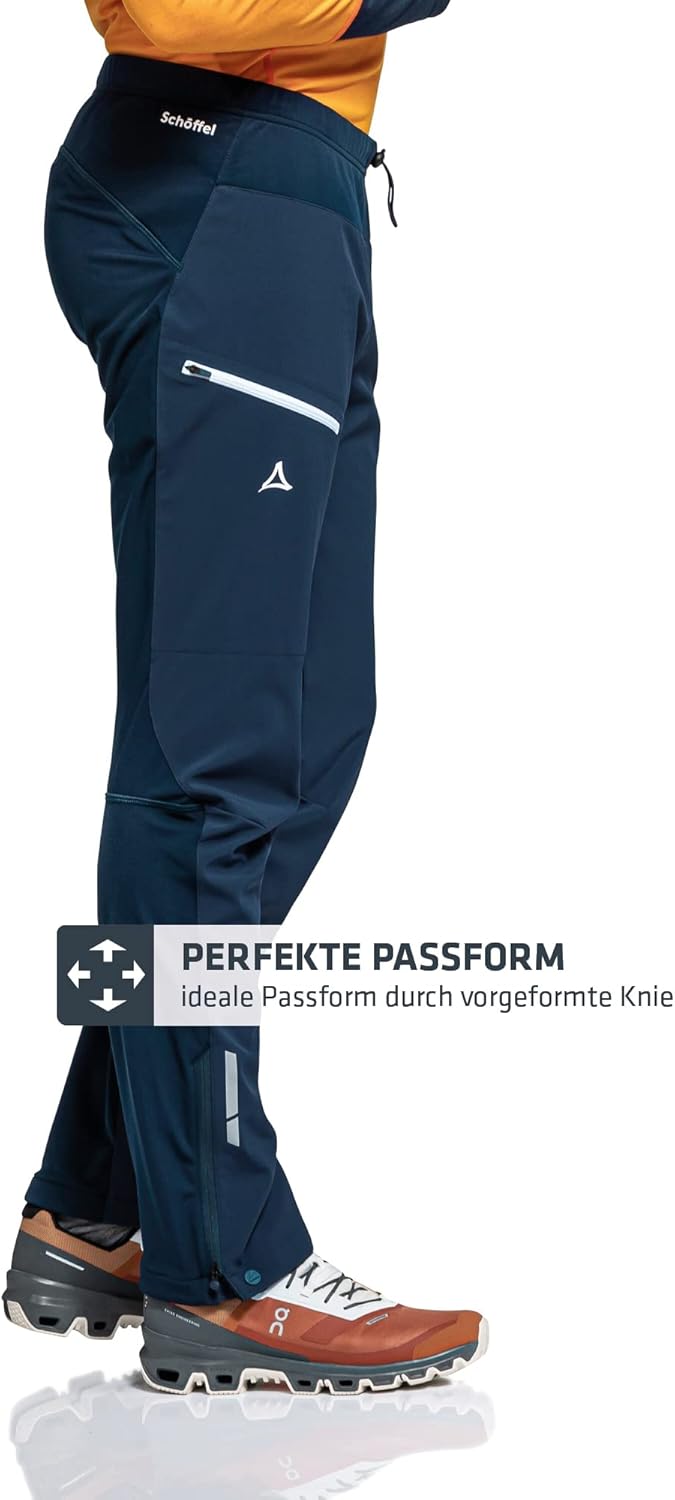 Schöffel Herren Softshell Pants Rinnen M, Wind- und Wasserabweisende Winter Wanderhose mit Body Mapp