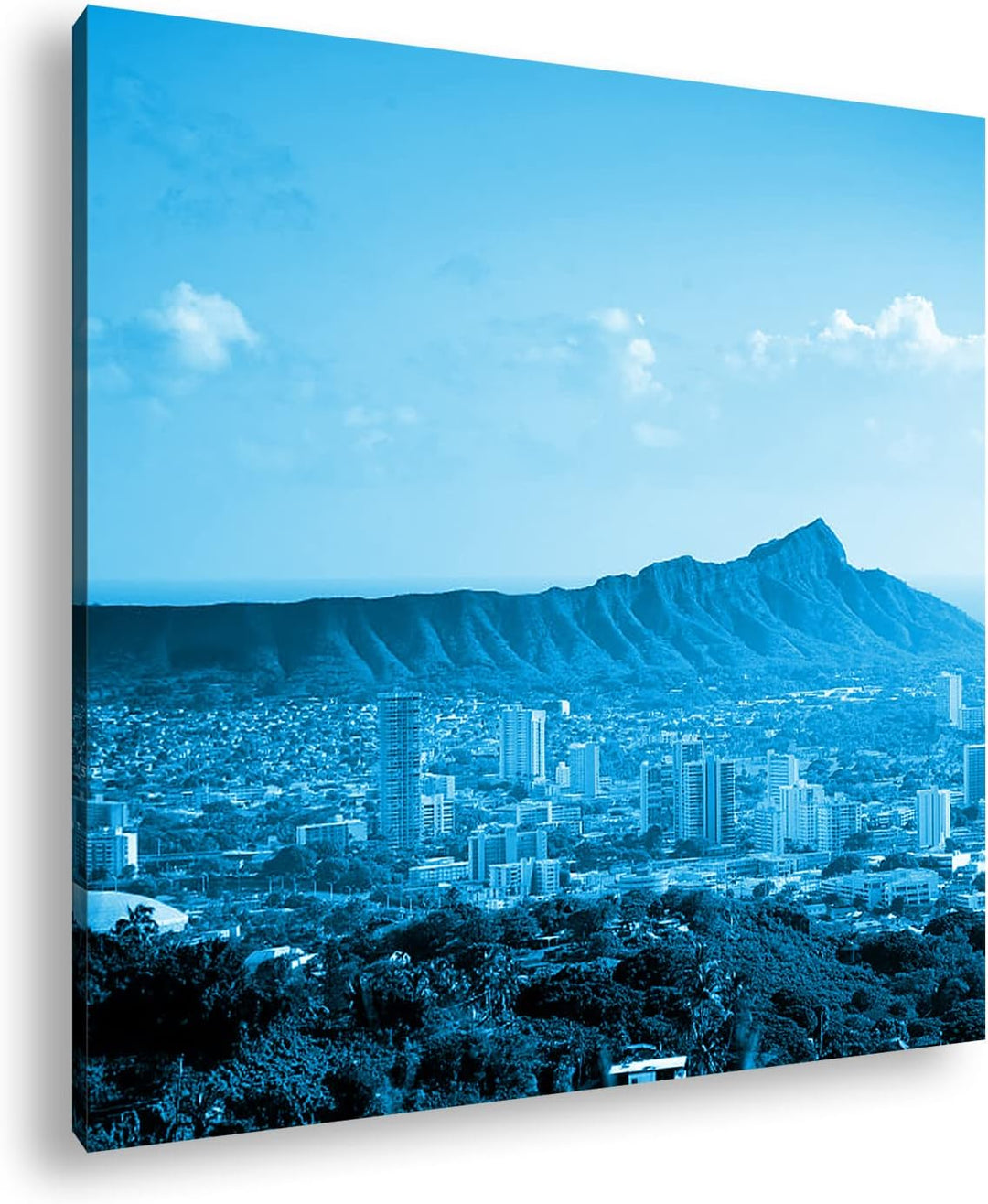 atemberaubender Anblick der Skyline von Warschau Format: 60x60 Effekt: Zeichnung als Leinwandbild, M
