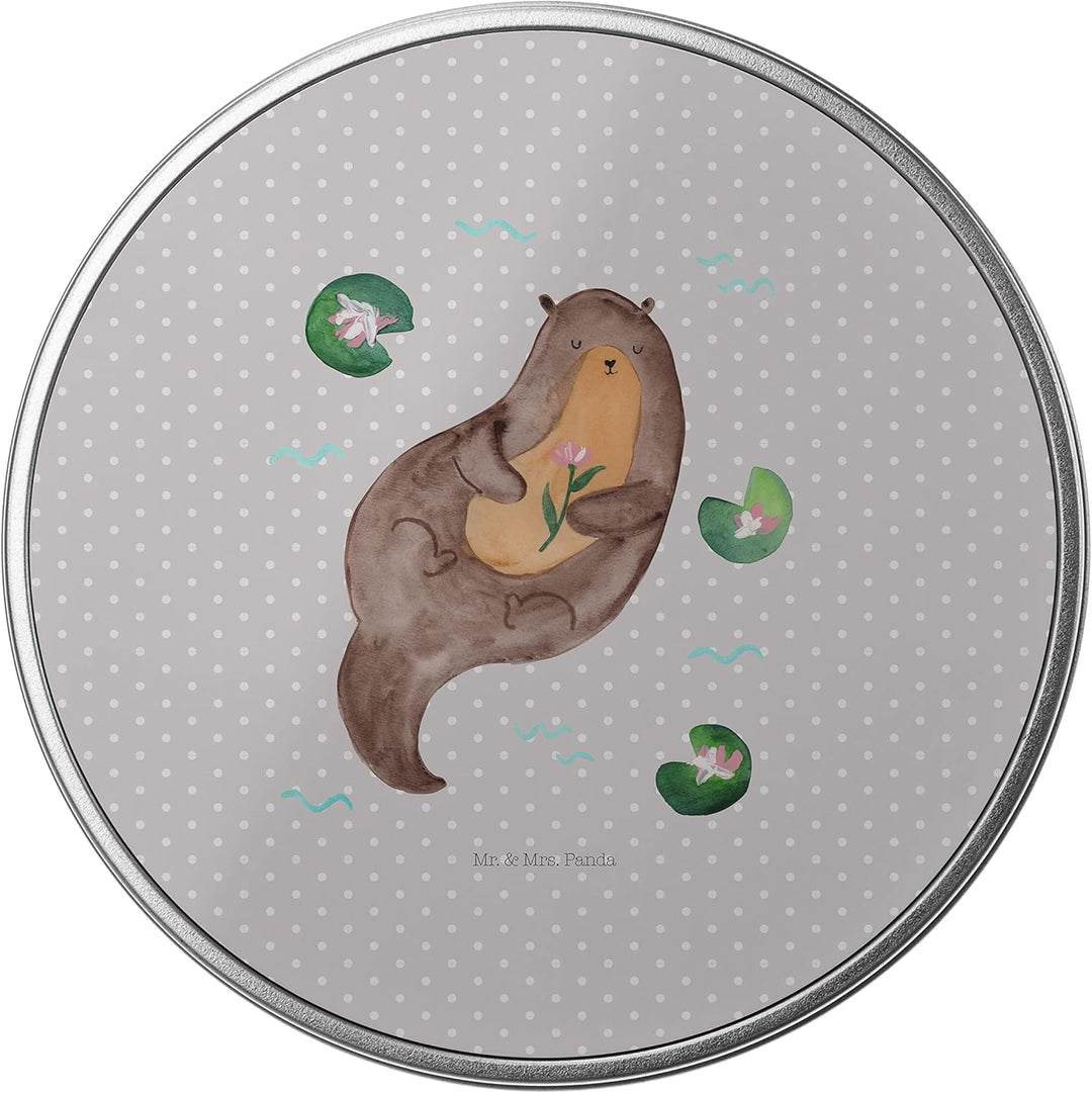 Mr. & Mrs. Panda Blechdose rund Otter Seerose - Geschenk, Seeotter, Keksdose, Otter Seeotter See Ott