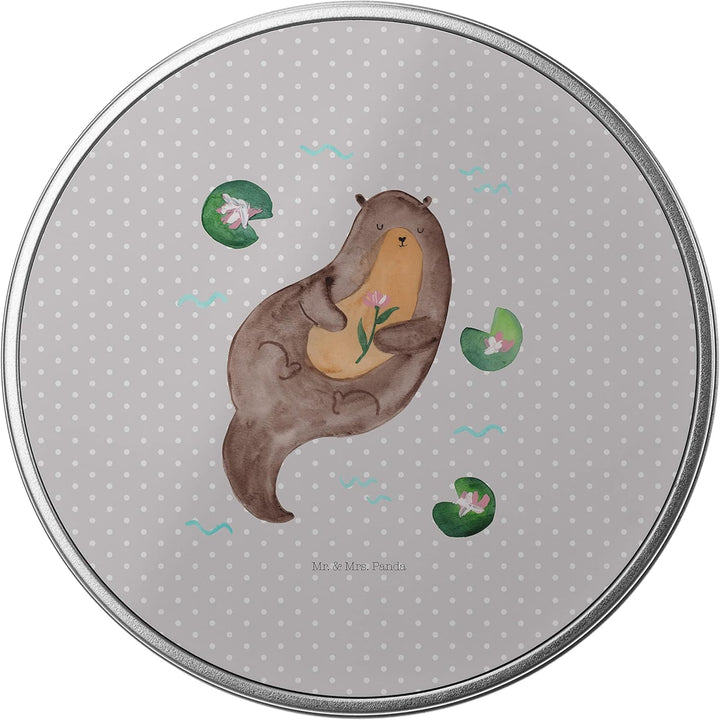 Mr. & Mrs. Panda Blechdose rund Otter Seerose - Geschenk, Seeotter, Keksdose, Otter Seeotter See Ott