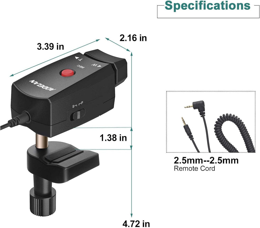 AODELAN Lanc Camcorder-Zoom-Controller, Videokamera, Zoom und Videoaufnahme, Fernbedienung mit 2,5 m