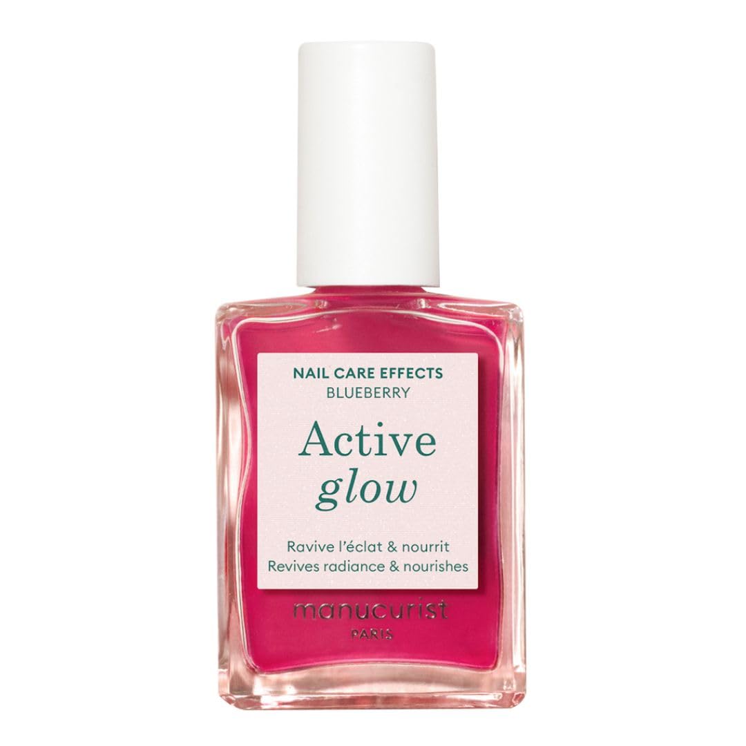 MANUCURIST Nagellack Pflege, Active Glow Blueberry (Rosa), Bio-Saft: Mandel, Heidelbeere, pflegender