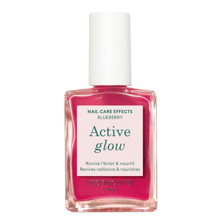 MANUCURIST Nagellack Pflege, Active Glow Blueberry (Rosa), Bio-Saft: Mandel, Heidelbeere, pflegender