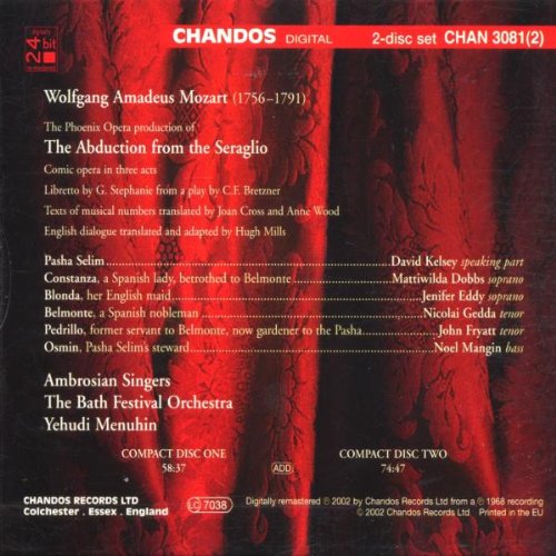 Mozart: The Abduction from the Seraglio, Audio-CD
