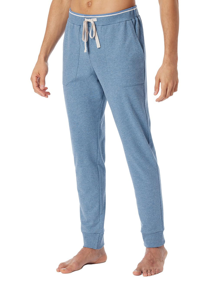 Schiesser Herren Mix &amp; Relax Hose Lang Bündchen Schlafanzughose 48 Blau-mel._181186, 48 Blau-mel._18