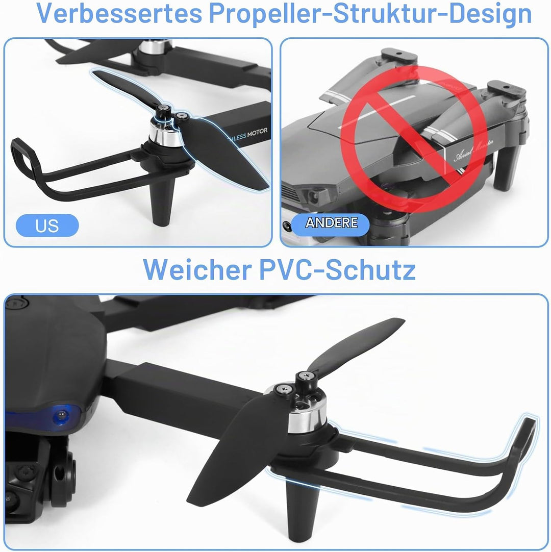 Drohne mit Kamera 1080P HD für Kinder, WiFi FPV Drone für Anfänger, RC Quadcopter mit 2 Akku, Schwer