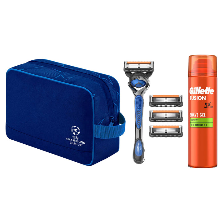 Gillette Fusion5 Rasierer für Männer, UEFA Champions League Edition — Inkl. 1 Nassrasierer Herren, 4