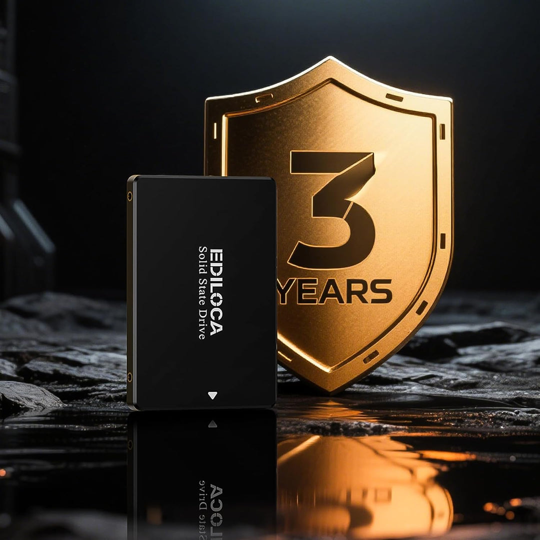 Ediloca SSD 256GB, SSD Festplatte Intern, 2.5" SATA III, bis zu 550MB/s, 3D NAND TLC, Kompatibel mit