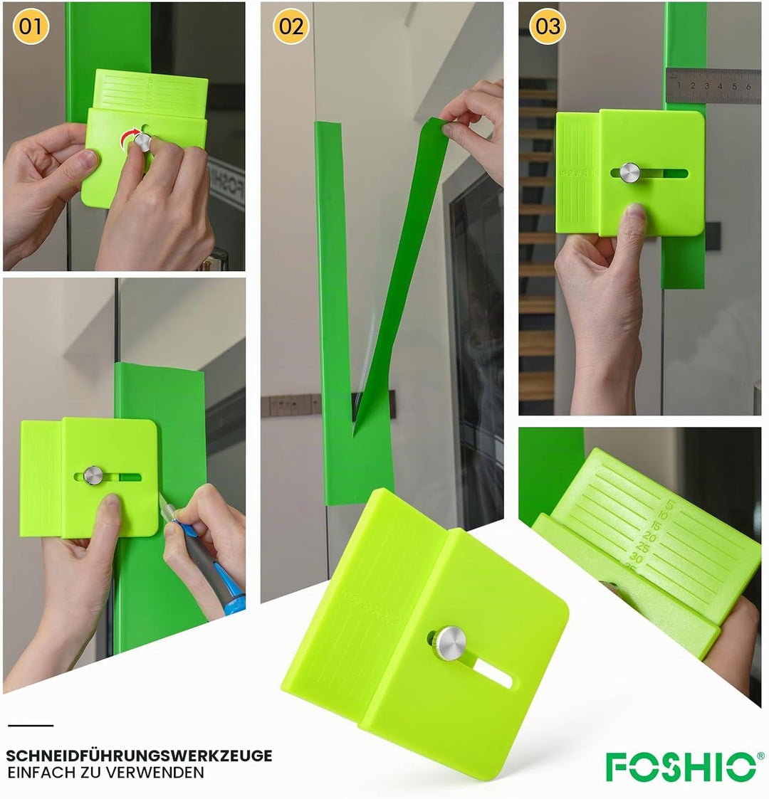 FOSHIO 2 Stück Gerade Linie Cutter Schneidvorlage, Edge Wrap Cuttermess Mini-Schneidvorlage, präzise