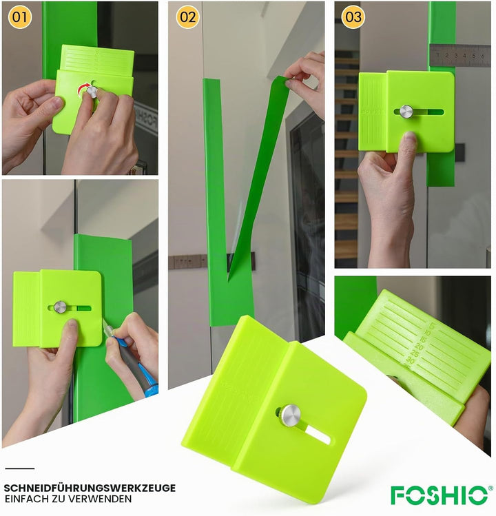 FOSHIO 2 Stück Gerade Linie Cutter Schneidvorlage, Edge Wrap Cuttermess Mini-Schneidvorlage, präzise