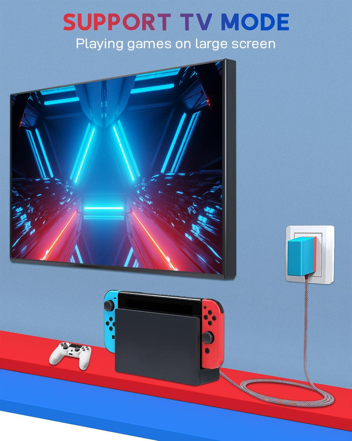 Ladegerät für Switch Console Netzteil Ladekabel Unterstützt TV-Modus Schnelles Aufladen Accessories