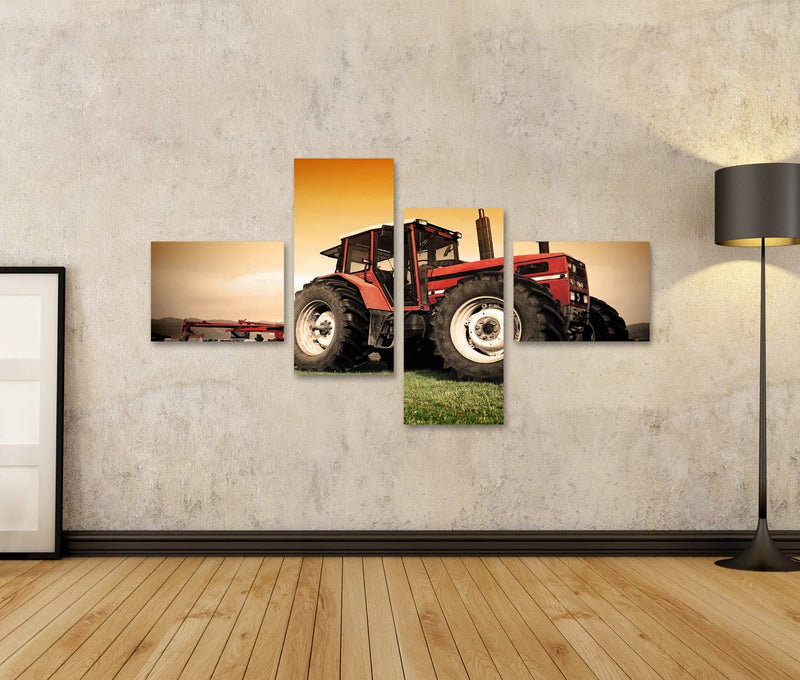 islandburner Bild auf Leinwand Alter Traktor Auf Der Wiese Bilder Wandbilder Poster Leinwand 150x80c