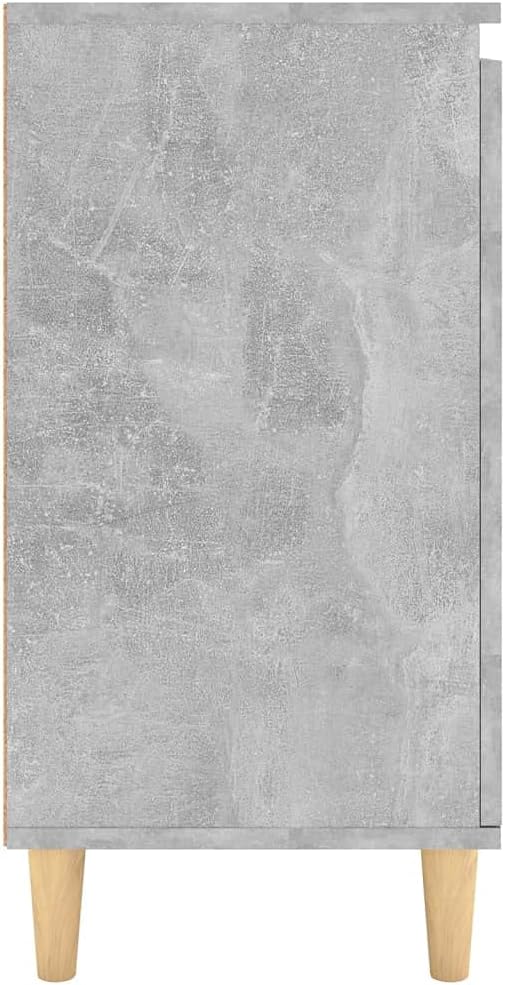 WIFESE Sideboard mit Massivholz-Beinen Betongrau 60x35x70 cmKomodenschrank KüChenschrank Komode Schr