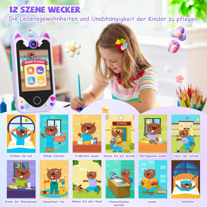 Kinder Handy Smartphone Mädchen Geschenke - Weihnachten Geburtstag Geschenke ab 3 4 5 6 Jahre Mädche