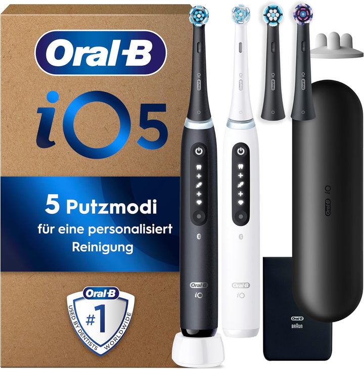 Oral-B iO Series 5 Plus Edition Elektrische Zahnbürste/Electric Toothbrush, Doppelpack PLUS 2 Aufste