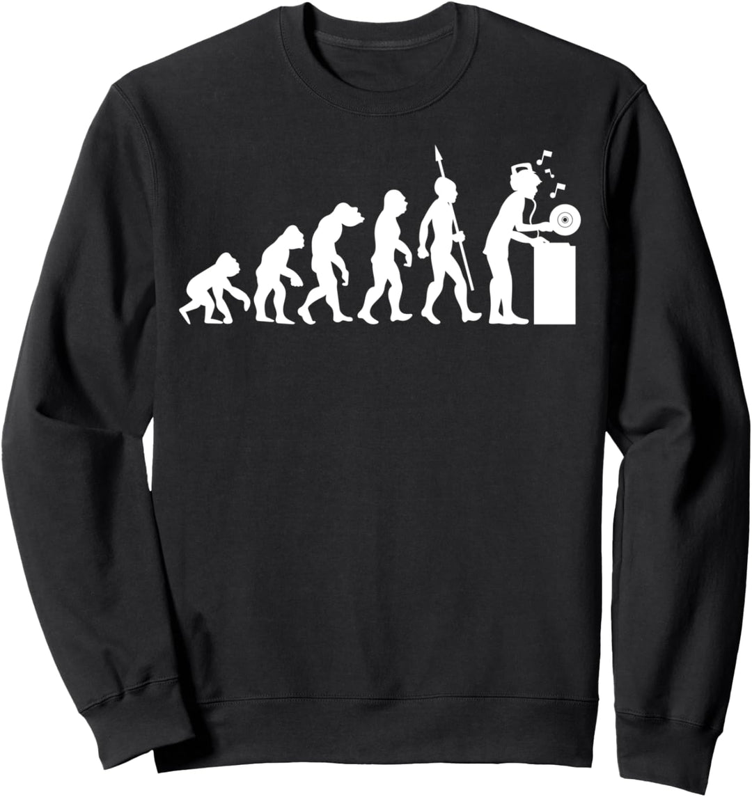 DJ Techno Music Vinyl Party Schallplatten Evolution Hip Hop Sweatshirt