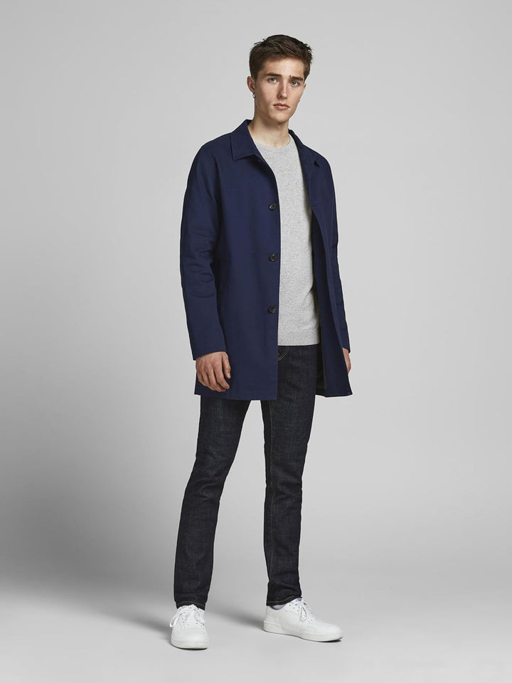 JACK & JONES Male Strickpullover Einfarbig Strickpullover Light Grey Melange L Klassisch, Light Grey