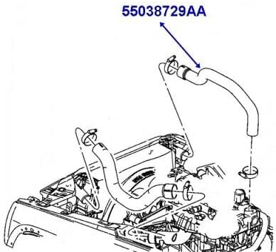Turboschlauch Ladeluftschlauch Kompatibel mit Jeep Cherokee, Jeep Liberty, 2.5 CRD, 2.8 CRD, 5503872