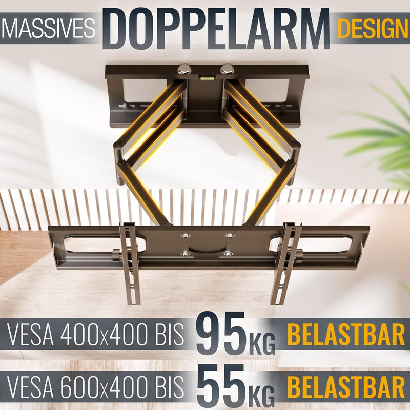 RICOO TV Wandhalterung Fernseher Schwenkbar Neigbar für 40-75 Zoll, Universal TV Halterung R06-F, Fe