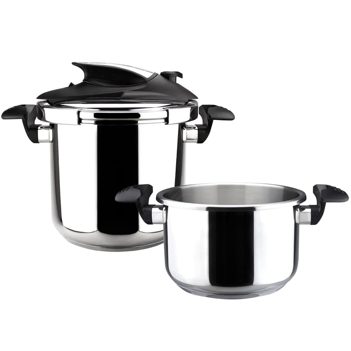 Magefesa Nova - Schnellkochtopf 4 + 6L, Edelstahl 18/10, Drucksensor, Einfaches und Komfortables Sch