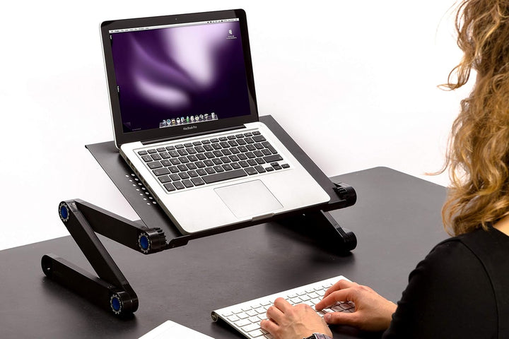 Technosmart Notebook Ständer Laptop Tisch Tablett für Bett Frühstück Ergonomisch Verstellbar Alumini