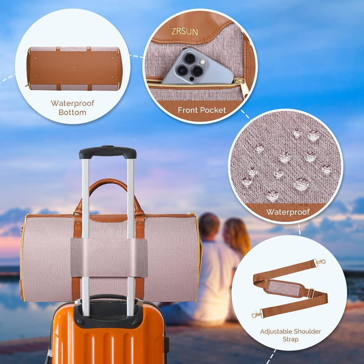 Kleidersack für Reisen, Handgepäck-Kleidersack, 3-in-1 hängender Koffer, Anzug, Wochenend-Reisetasch