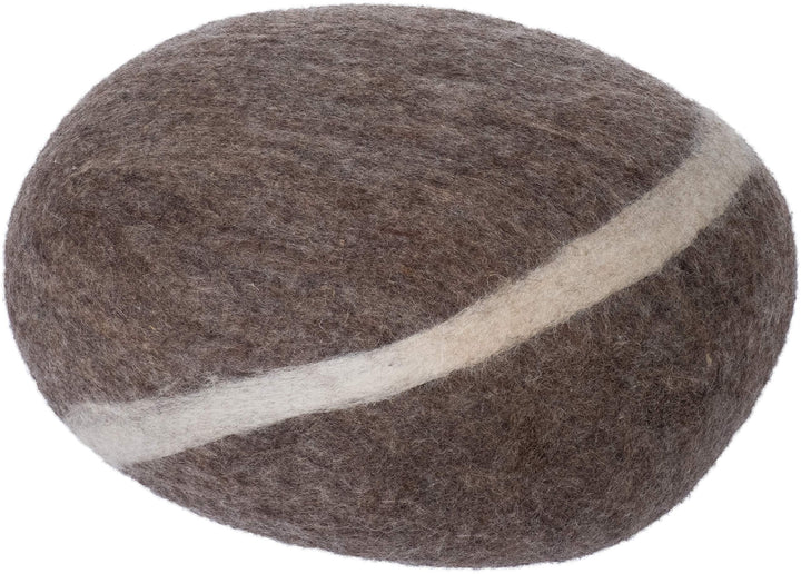 Alwin - Filz Kieselstein, Meditationskissen, Yogakissen, Dekokissen, Pouf, hellbraun rund - Grösse S