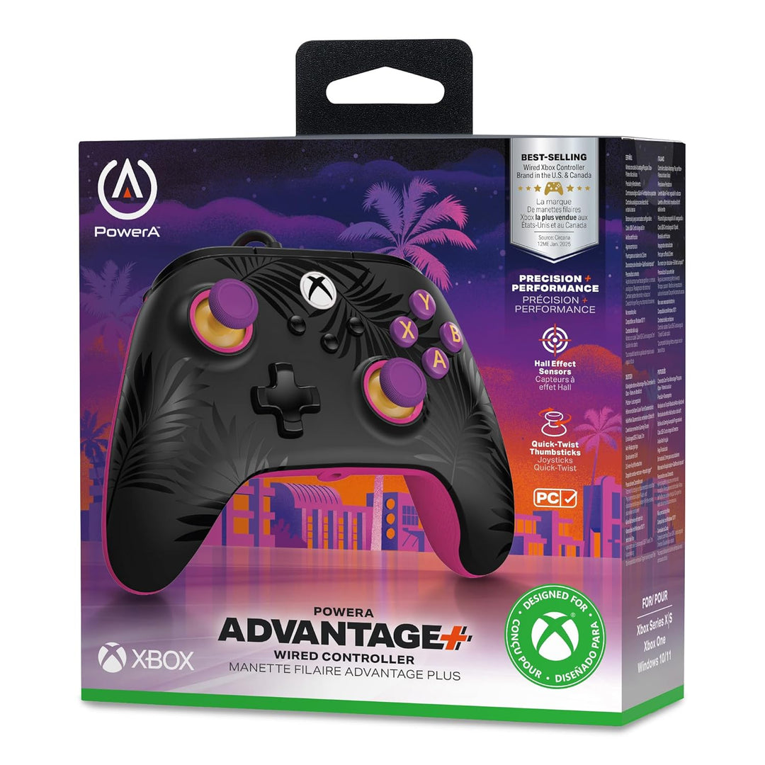PowerA Advantage Plus kabelgebundener Controller für Xbox Series X|S - Palmen im Mondlicht, offiziel