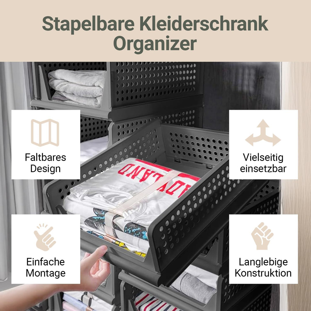 Ally Maison® Schrank Organizer 3er Set (Faltbar &amp; Stapelbar) – Kleiderschrank Organizer Boxen, platz