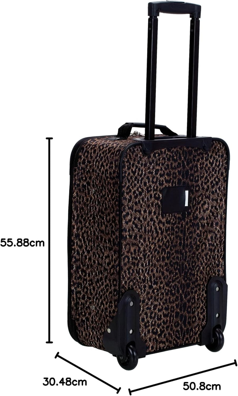 Rockland Vara Softside Gepäckset 3-teilig, Leopard, 3-Piece Set (20/22/28), Vara Softside Gepäckset