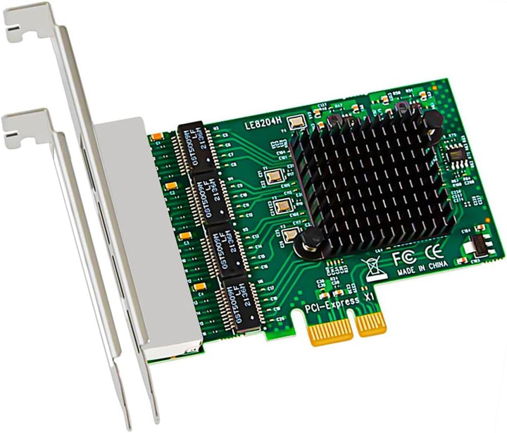 GLOTRENDS LE8204 4-Port Gigabit PCIe Ethernet Netzwerkkarte, 4 x RTL8111H Chip, 4 x RJ45 LAN Port, P