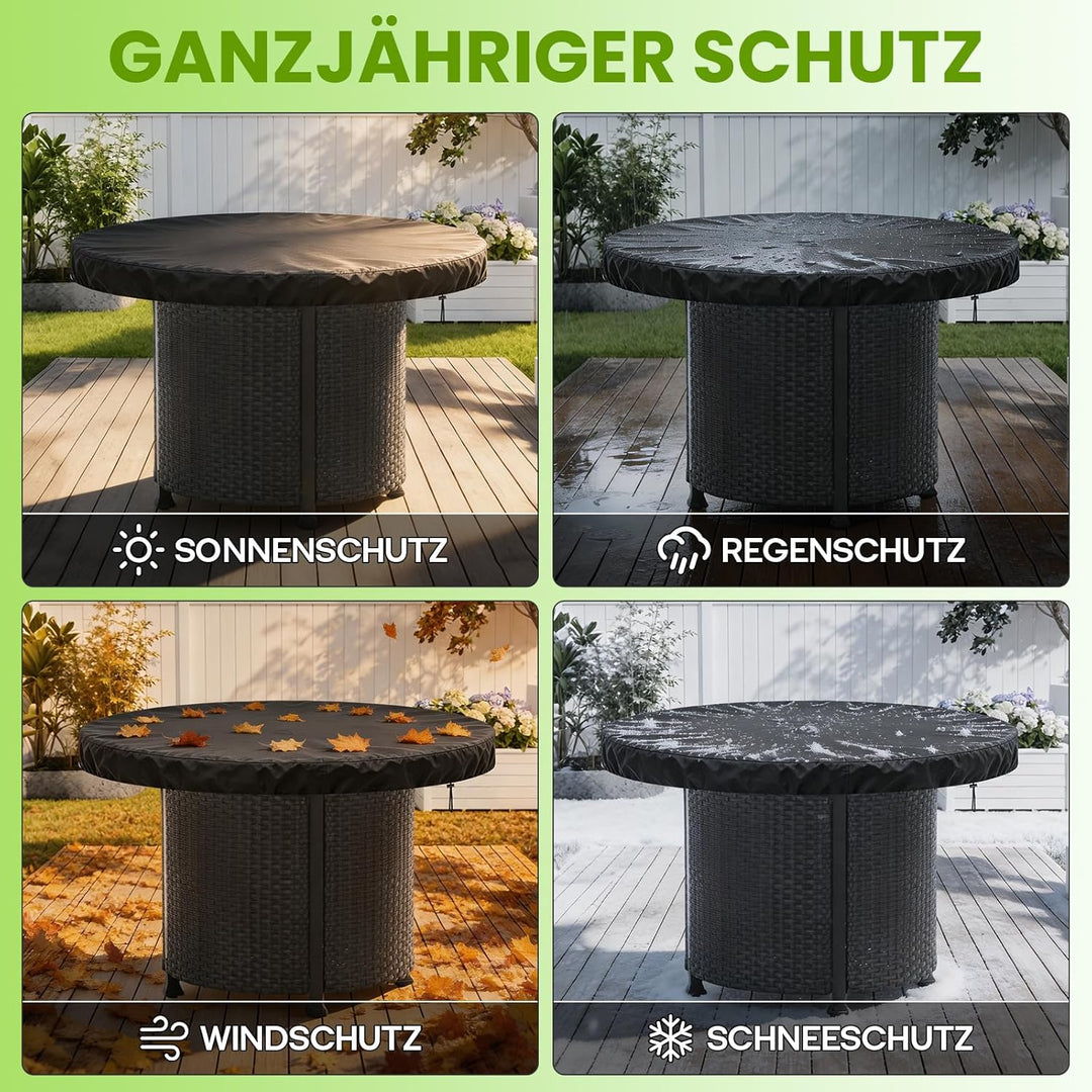 Feuerplatte Abdeckung, 600D Oxford PVC für ø100cm Feuerplatte mit Kordelzug, Rund Grillplatte Feuert