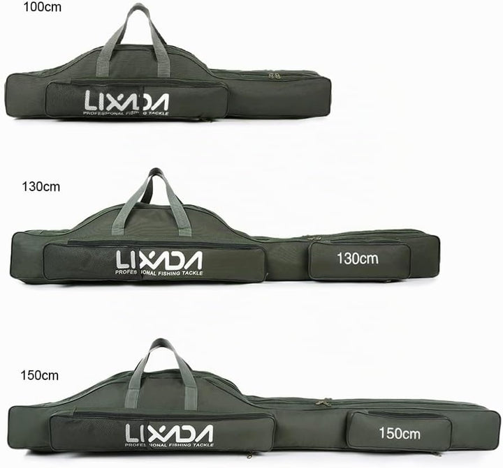 Lixada Tragbare Angeltasche, faltbar, Angelrutentasche, Outdoor-Angeltasche, 100 cm/130 cm/150 cm Gr