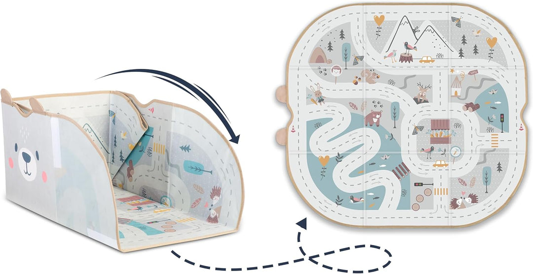 Nukido - 2in1 - Spielzeugkiste mit Spielmatte - für Kinder/Baby - Faltbar - Aufbewahrungsbeutel - Sp