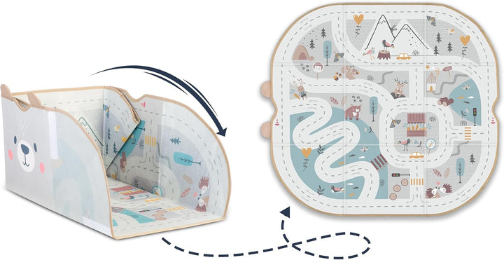 Nukido - 2in1 - Spielzeugkiste mit Spielmatte - für Kinder/Baby - Faltbar - Aufbewahrungsbeutel - Sp