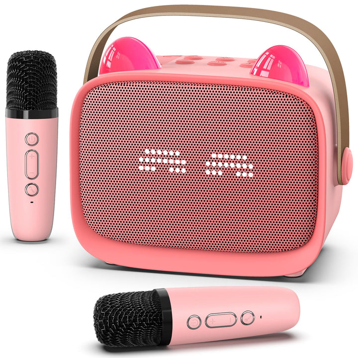 Karaoke Maschine mit 2 Karaoke Mikrofonen Kinder: Mini Karaoke Maschine Geschenk Mädchen mit Mikrofo