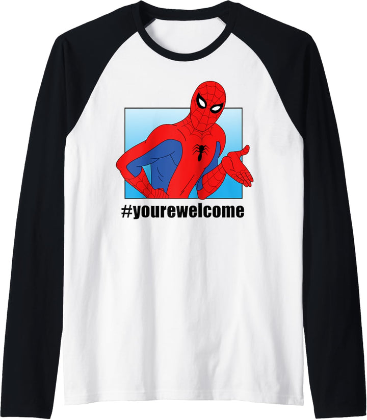 Marvel Spider-Man You're Welcome Portrait Raglan