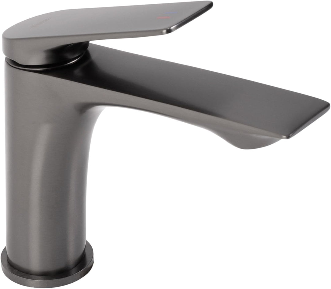 Rea Waschtischarmatur AVALON titanium Low Wasserhahn Bad Badarmatur aus Messing Armatur für Waschbec