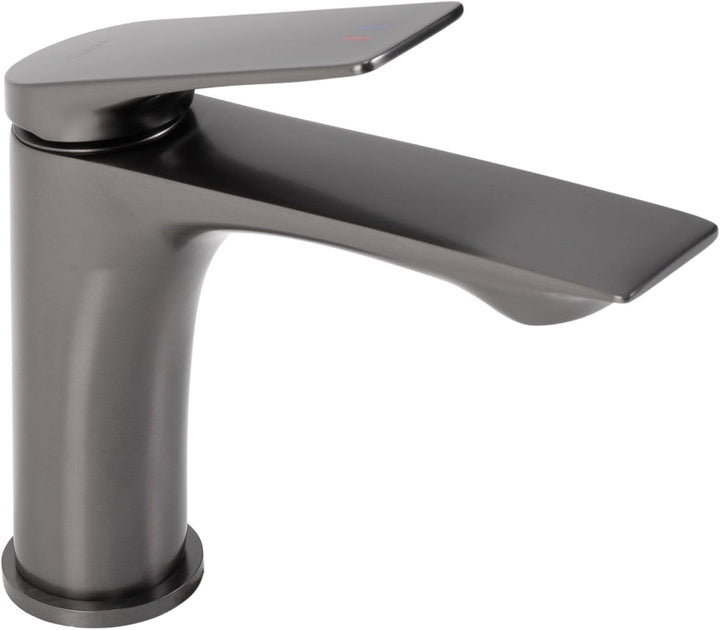 Rea Waschtischarmatur AVALON titanium Low Wasserhahn Bad Badarmatur aus Messing Armatur für Waschbec