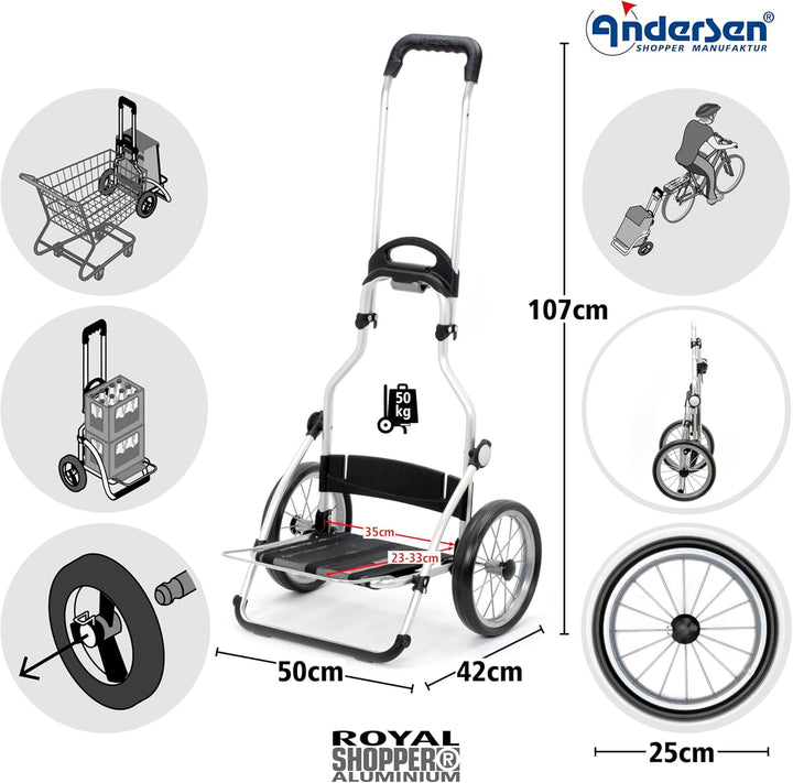 ANDERSEN Einkaufstrolley - Royal Shopper Senta 2.0 rot 49 L Einkaufswagen, stilvoll, wasserabweisend