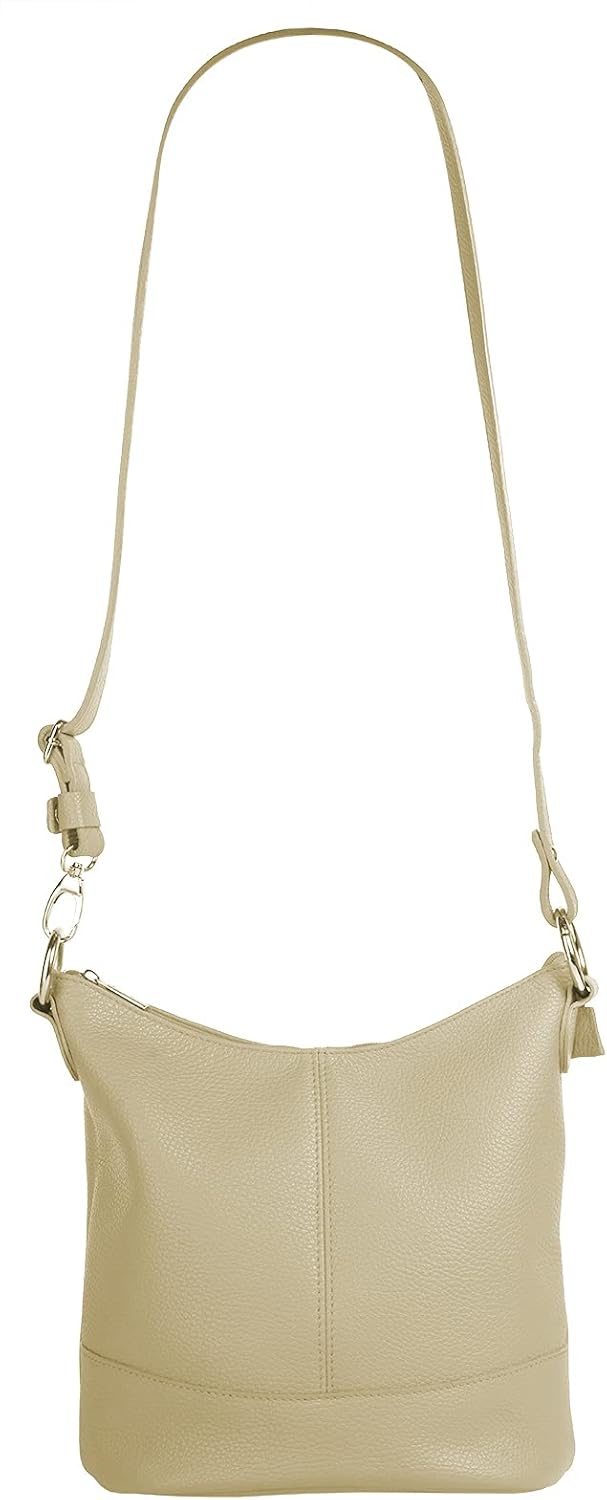 Umhängetasche Echt Leder Damen Made in Italy, Handtasche, Schultertasche, Crossbody Bag aus Leder 02