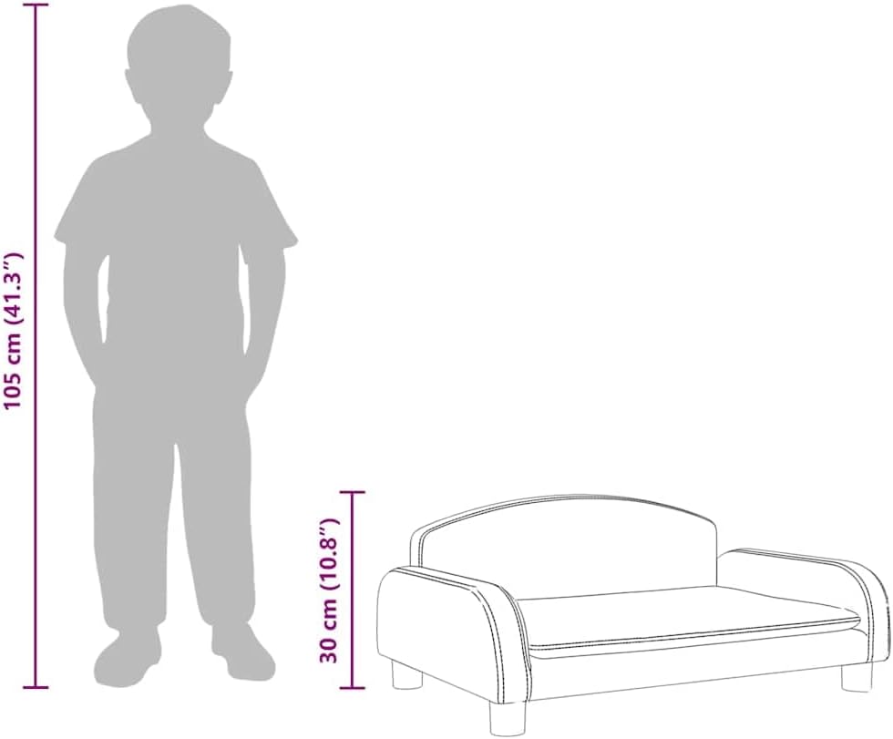 vidaXL Kindersofa Hellgrau 70x45x30 cm Stoff
